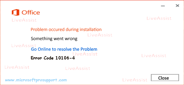 Error code 10106-4