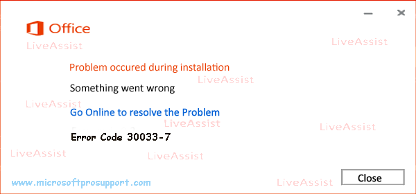 Error Code 30033-7