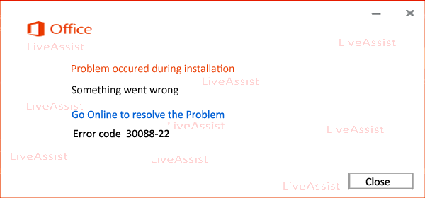 Error Code 30088-22