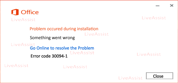 solution for error code 30094-1