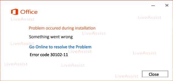 Error Code 30102-11