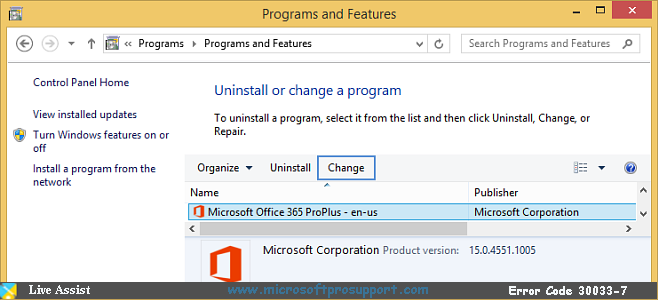 office 365 error 30033-7