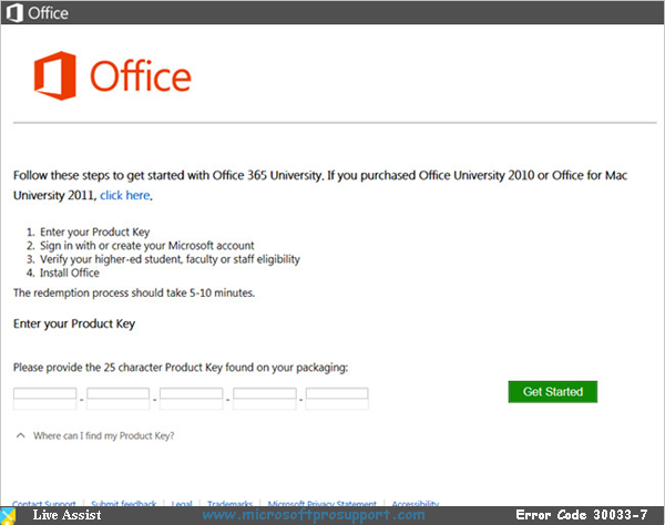 office 365 error 30033-7