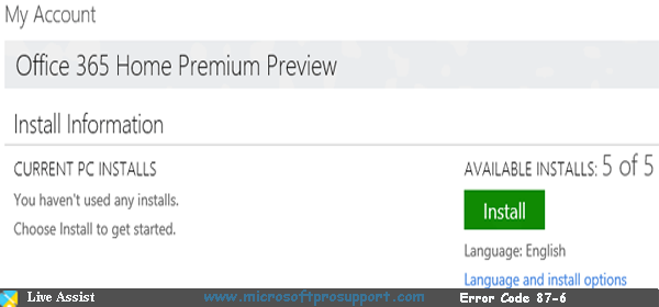 support for error code 87-6